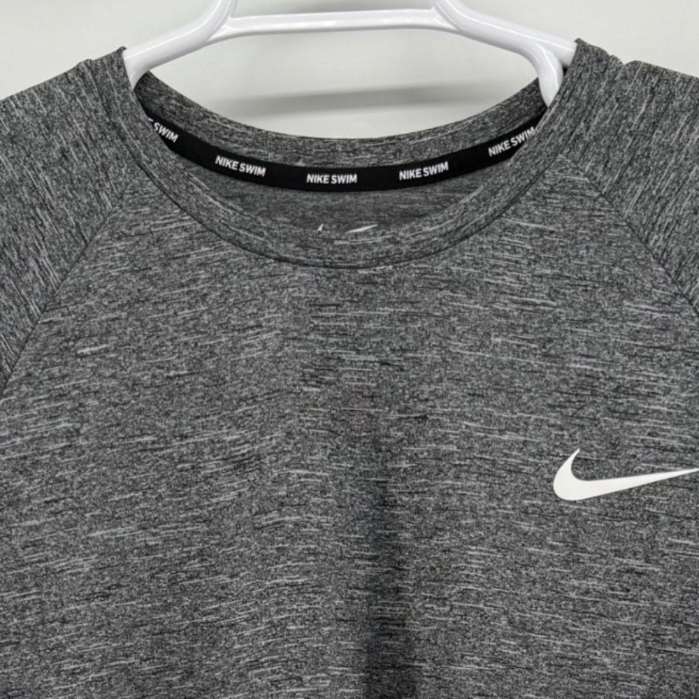 Nike Swim Mens Dri-FIT UPF 40+ Heather Grey Rash Guard Shirt XXL NESSA589-001